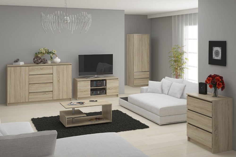 Komoda: 6 szuflad, dąb Sonoma, 60 x 130 x 40 cm - 6