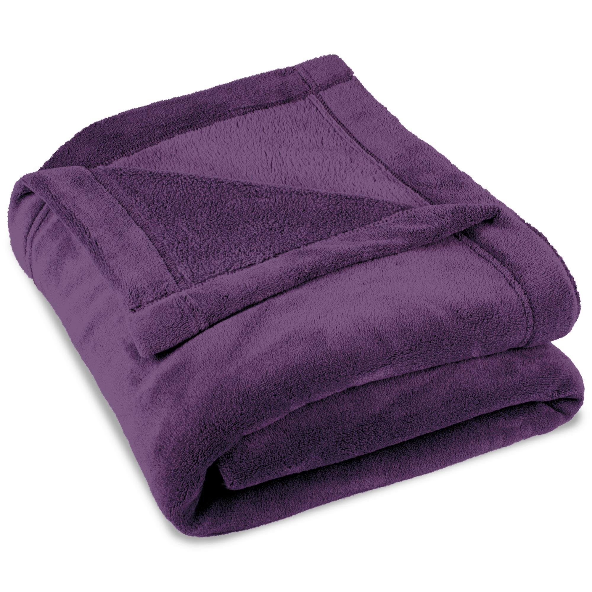 Celinatex montreal coperta soffice microfibra coperta pile coral xxl 220 x 240 cm lilla
