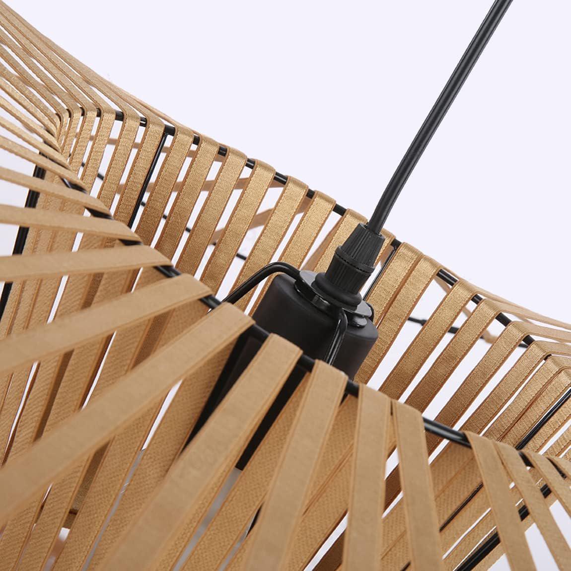 Lustre Suspension Blanc 120 cm, Lampe Vintage Suspension Rétro LED Salon Lustre for Intérieur Salon Fibre De Verre +Polyuréthane De Chapeau LED E27,B - 4