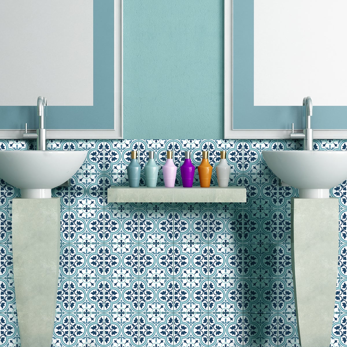 Adesivi Mosaico Per Piastrelle Cucina E Bagno - 20 Pezzi 10x10 Cm, PVC Impermeabile Autoadesivo