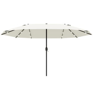 Outsunny Ombrellone Doppio 2.7x2.7 m con Manovella color Crema