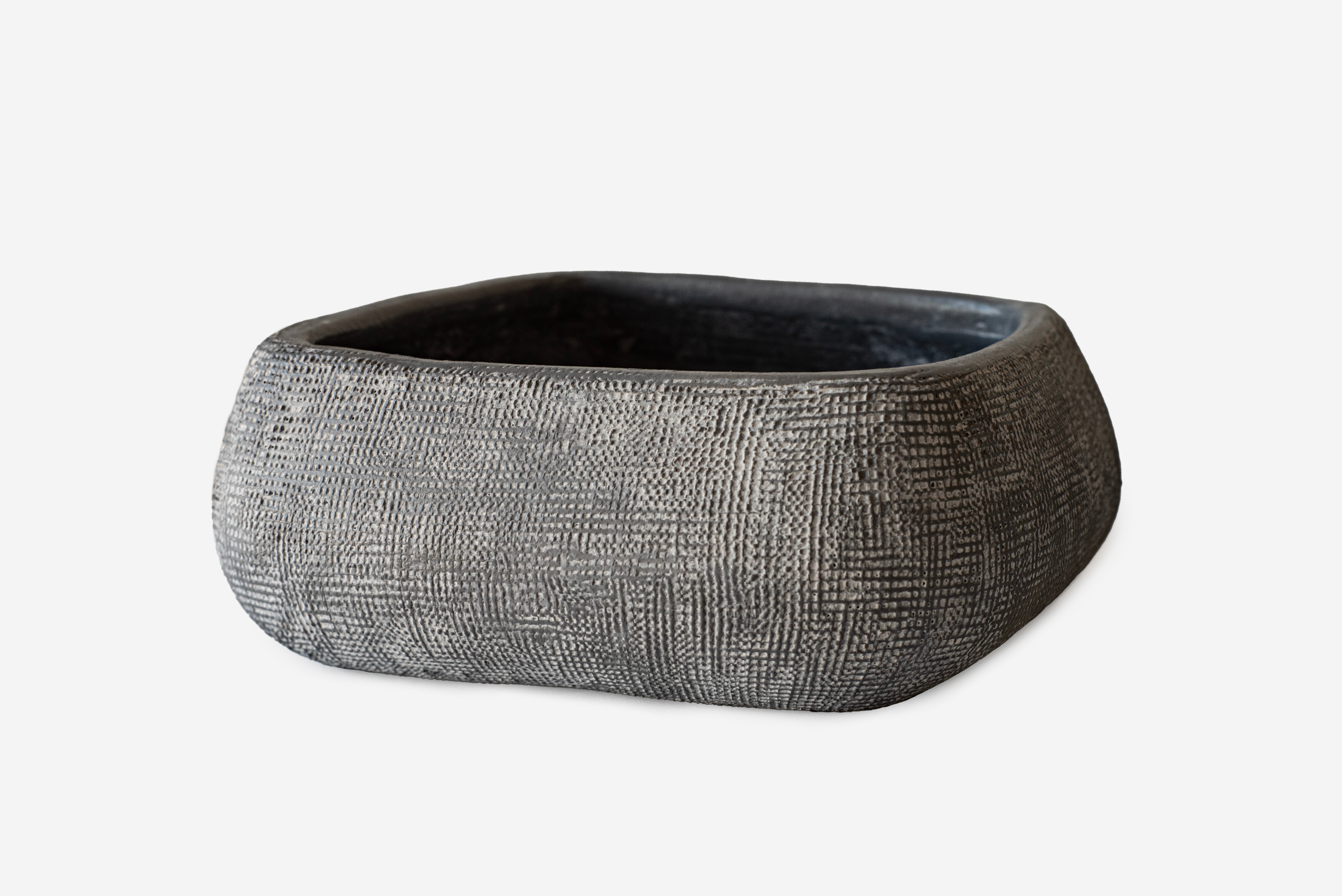 Doniczka ceramiczna kamienna kwadratowa 20x20x9 cm