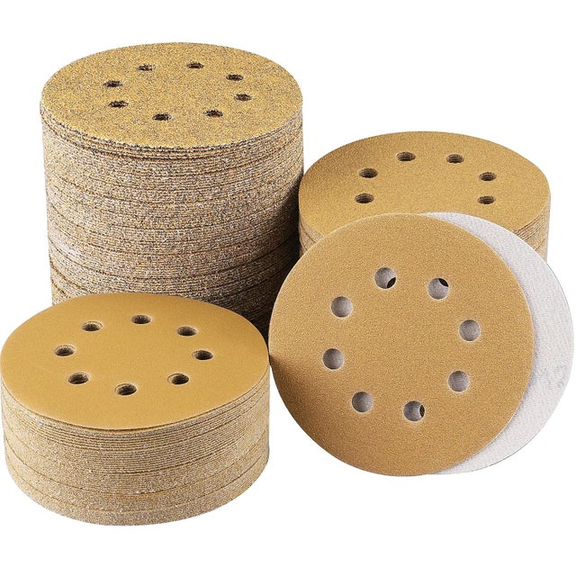 100 Discos De Lija 125mm KORVORIA | 8 Agujeros, Granos 40 A 400, Para Lijadora Excéntrica