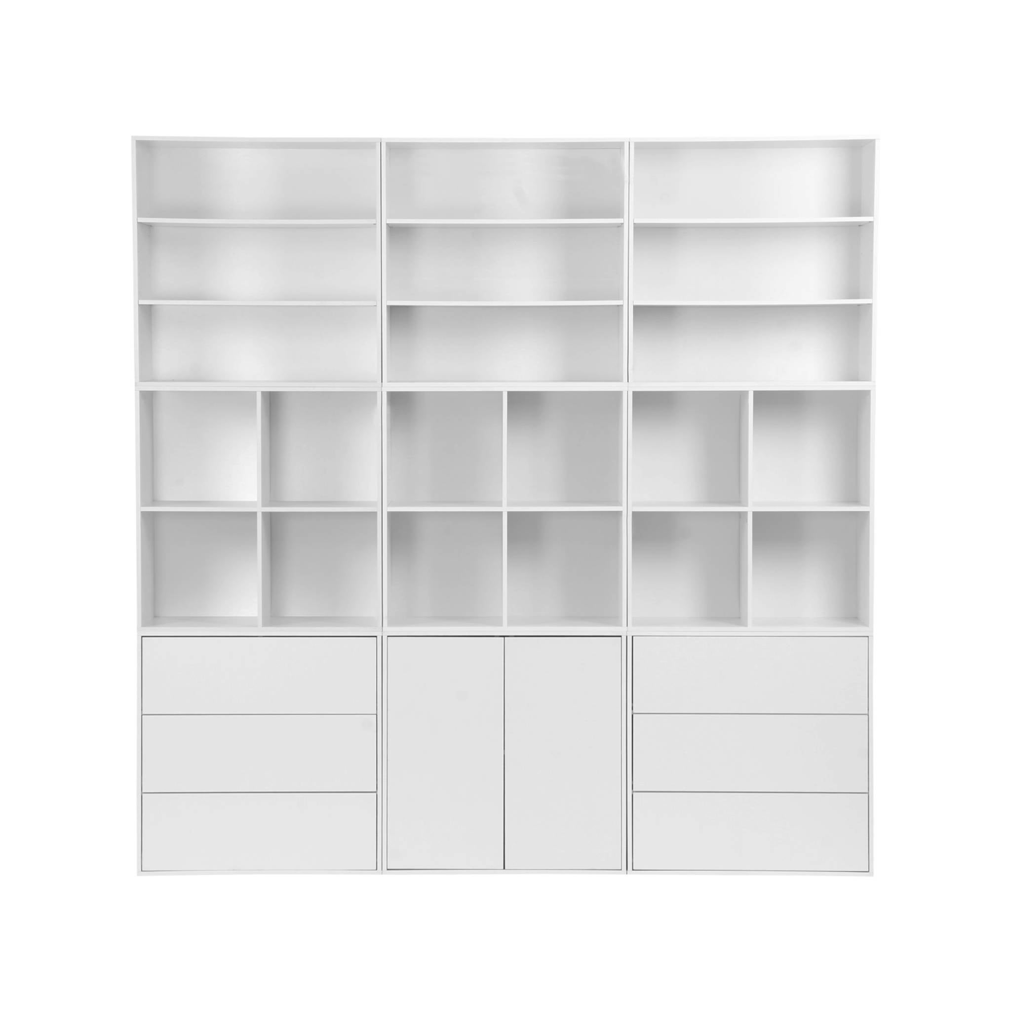 Commode. module de rangement décor bois blanc 3 tiroirs - Kompo - 8