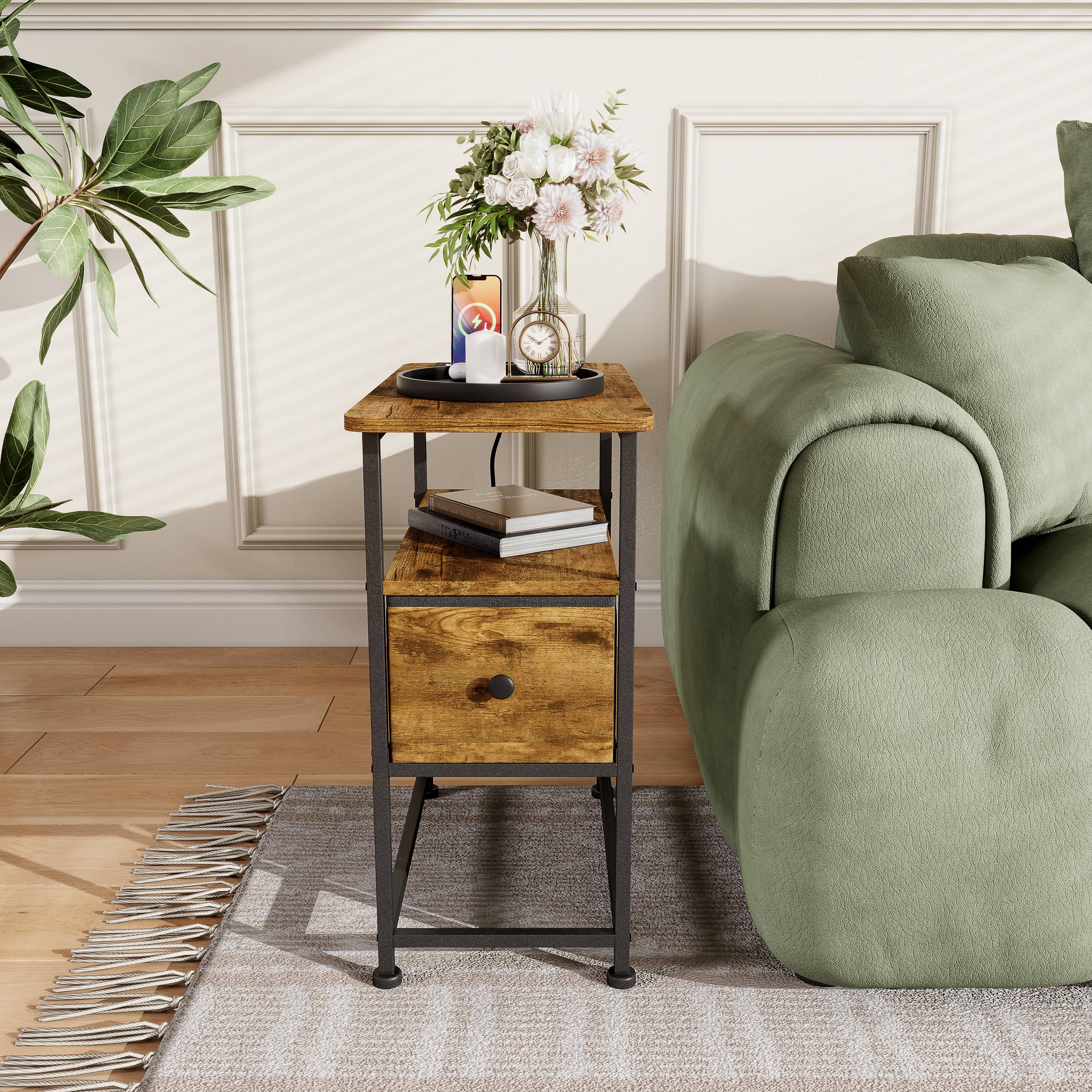 HAUSPROFI Table D'appoint, Table Basse, Table De Chevet, Plateau