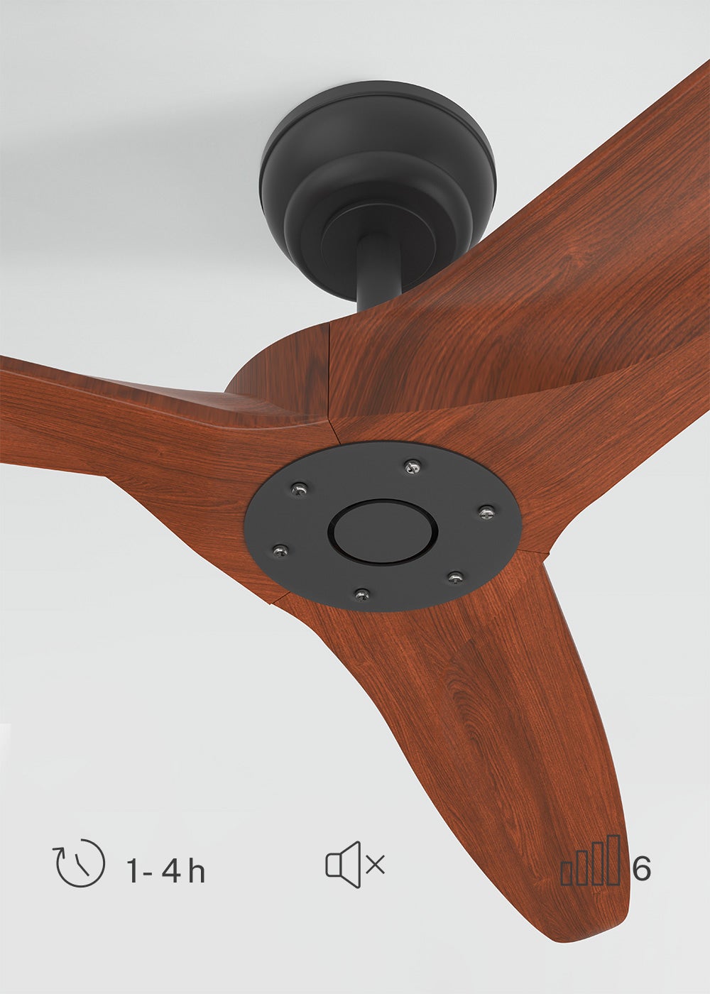 CREATE - WIND CENTURY L - Ventilateur de plafond 40W silencieux Ø152 cm 100% bois sans eclaraige sans wifi - 4