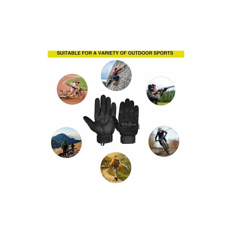 Gants Moto Homologué CE, Gants Scooter Unisexe Mi Saison Ecran Tactile Respirable pour Auto Moto, Vélo, Motocross, Camping, Randonné，Taille M - 4