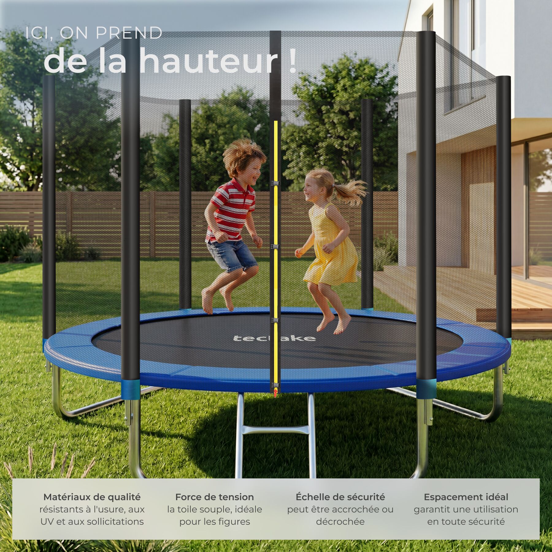 TECTAKE Trampolim Ø244 cm, GS certificado - 4