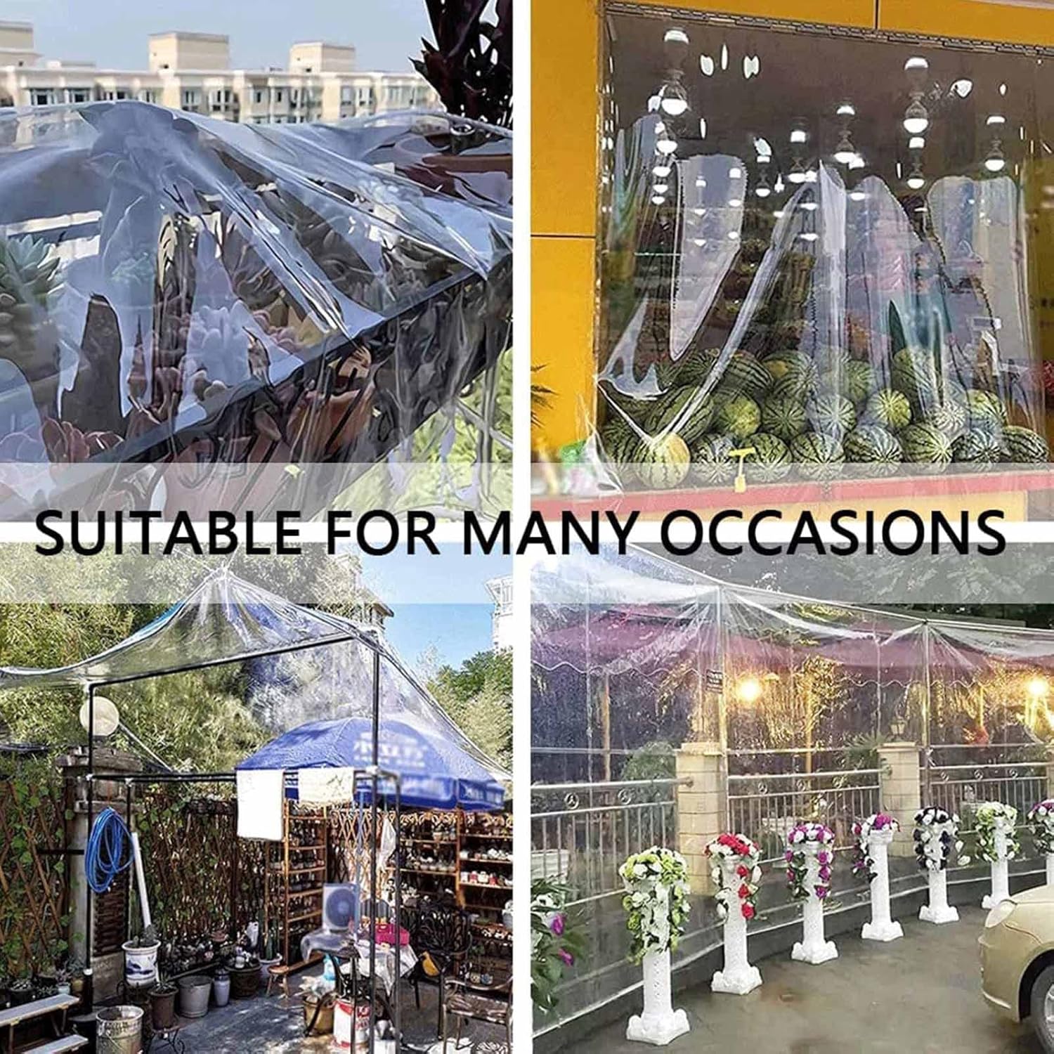 Bâche Transparente Imperméable 3x3M - Toile d'Protection Multi-Usages avec Œillets - Anti-Pluie, Isolante, Anti-Froid et Anti-Poussière (0.12mm) - 6