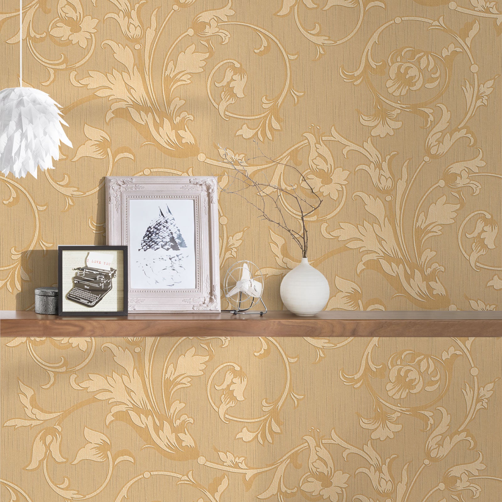 Papel pintado marron claro con estampado beige papel pintado flores elegantes para sala de estar, oficina papel pintado barroco con textura