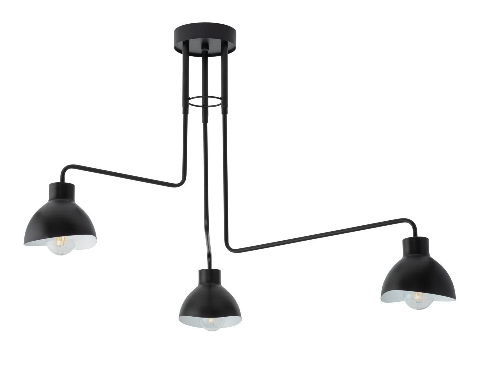 Lampa sufitowa wisząca Holi czarno-biała 3xE27x15W minimalistyczna wym: 60 x 93 x 70 cm metal SIGMA