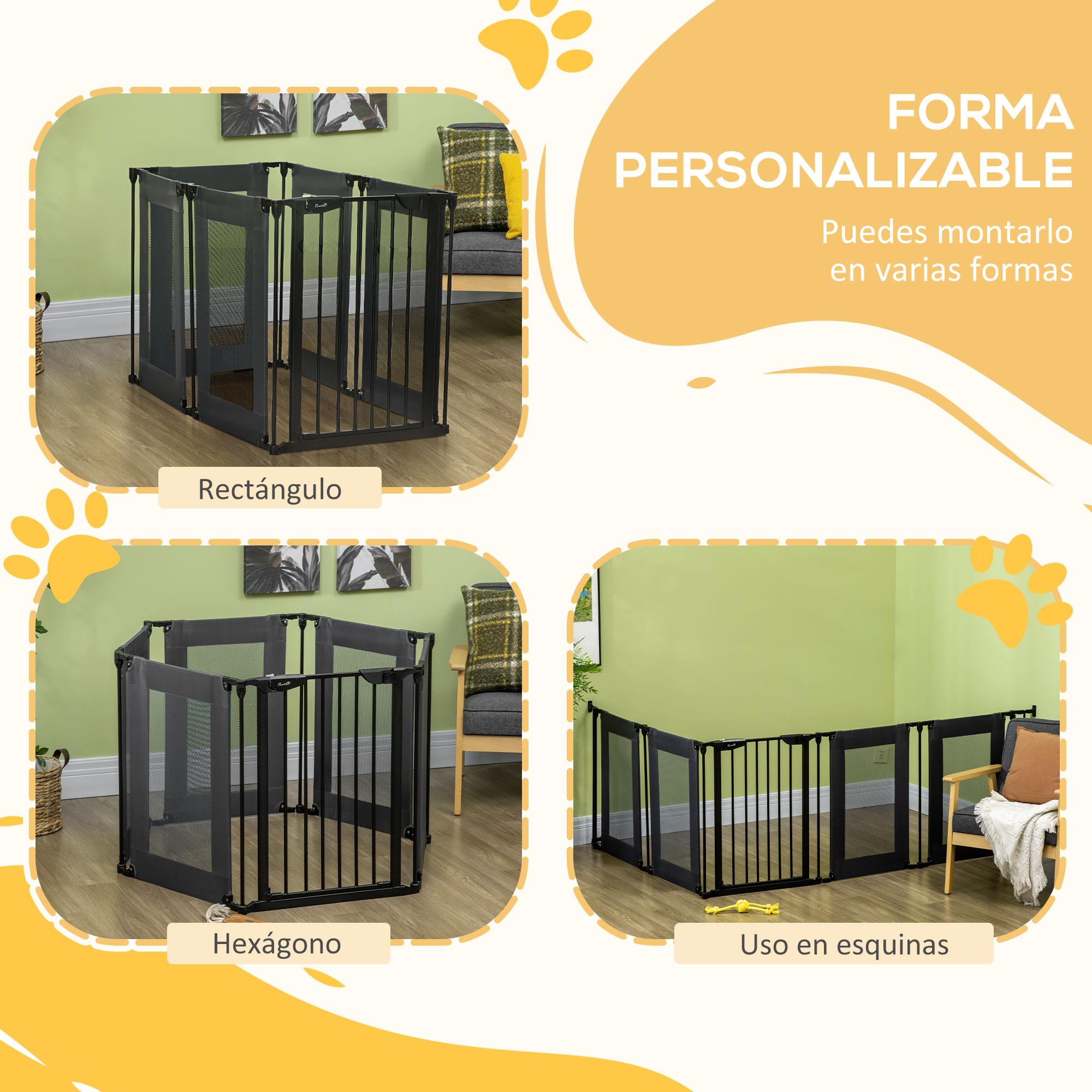 Parque para Animais de Estimação PawHut Cinzento Aço, ABS e Tecido Oxford 117x103x74cm - 6