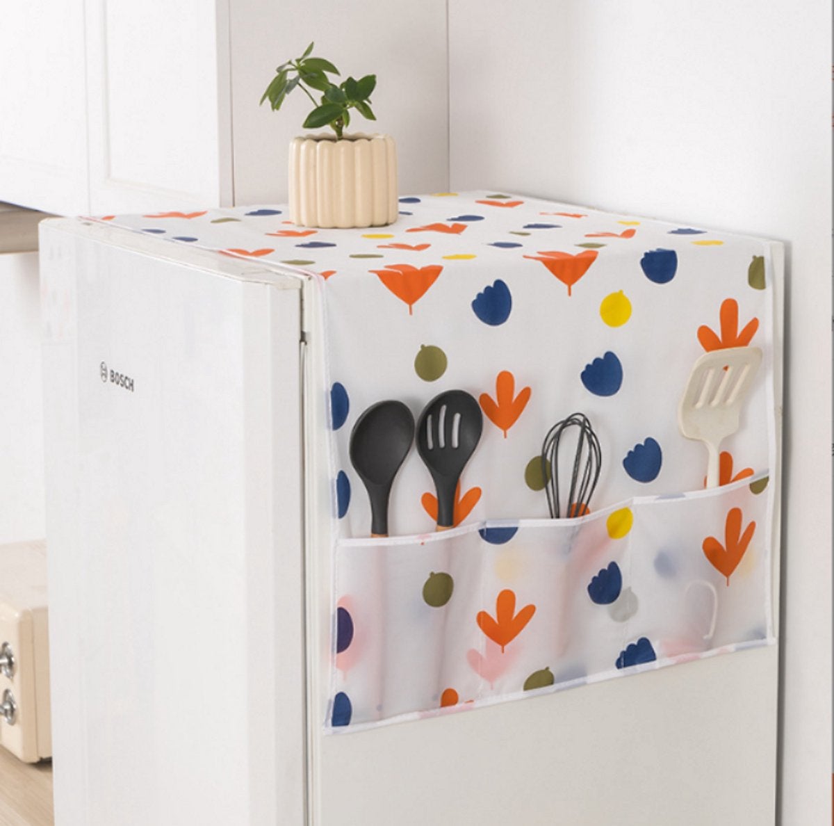 1 bucată, husă de protecție antipraf pentru frigider, geantă de depozitare koelkast cu model floral (130*54cm) 1buc