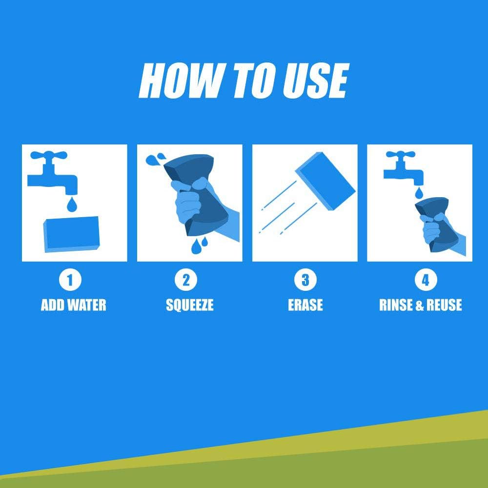 Lot de 18 éponges magiques, gommes magiques extra-résistantes avec 2x plus de puissance de nettoyage - nettoie toutes les surfaces. (10*6*2 cm) - 3