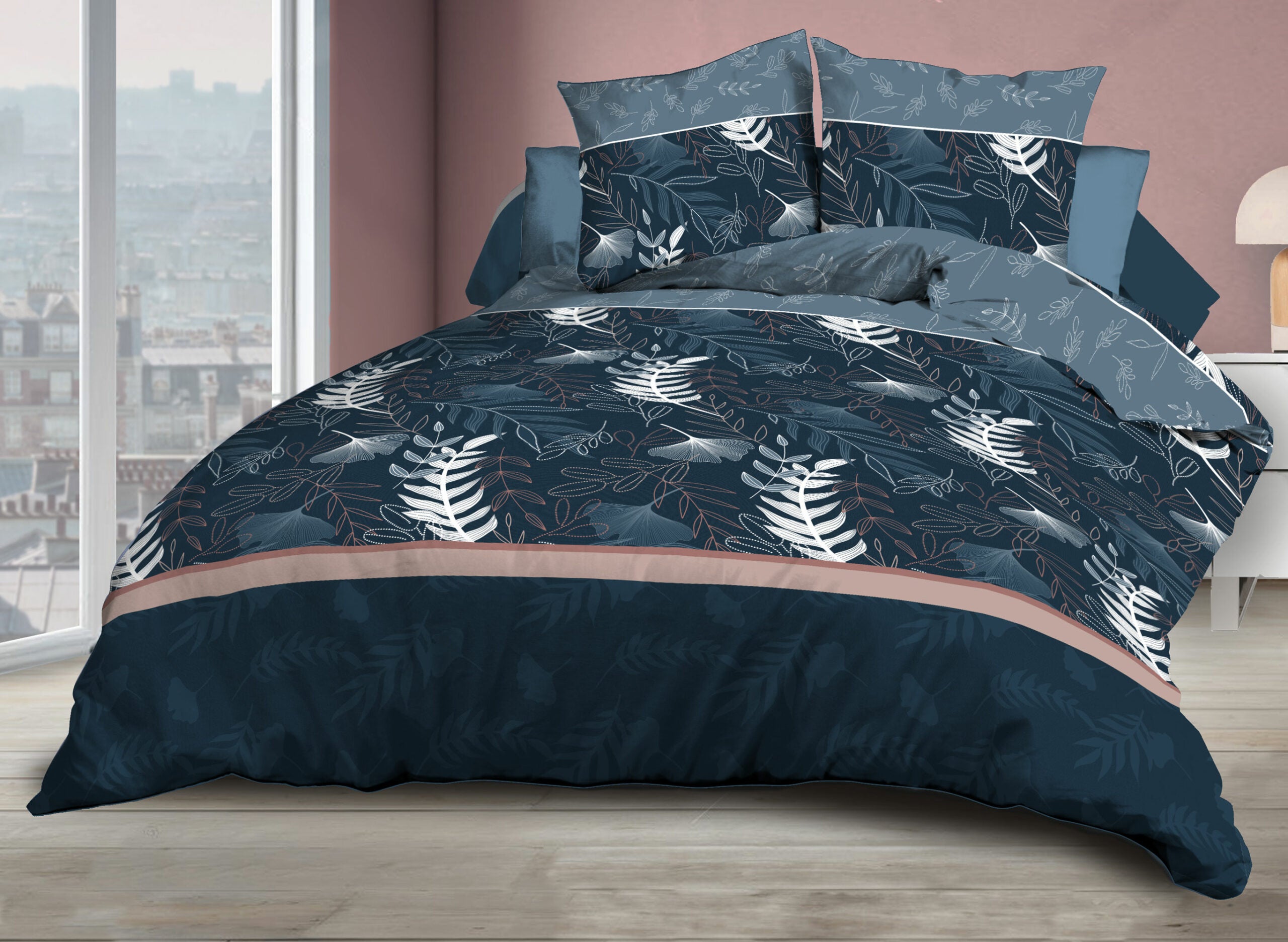 Housse de couette 240x260 + 2 taies - Microfibre - Romy | Leroy Merlin