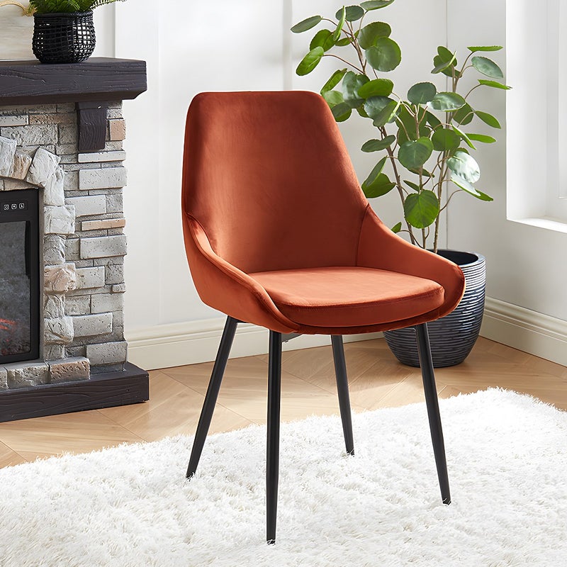 Zestaw 2 krzeseł MASURIE - welur - kolor terakota