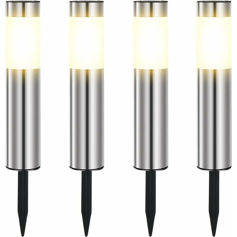 Zewnętrzna lampa solarna wykonana ze stali nierdzewnej zewnętrzna solarna ogrodowa lampa LED wodoodporna do patio trawnika ścieżek i alejek C