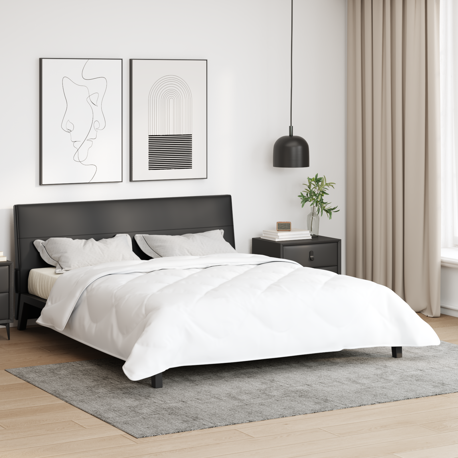 Couettes & Duvets Blanc 240 x 220 cm Microfibre - 2
