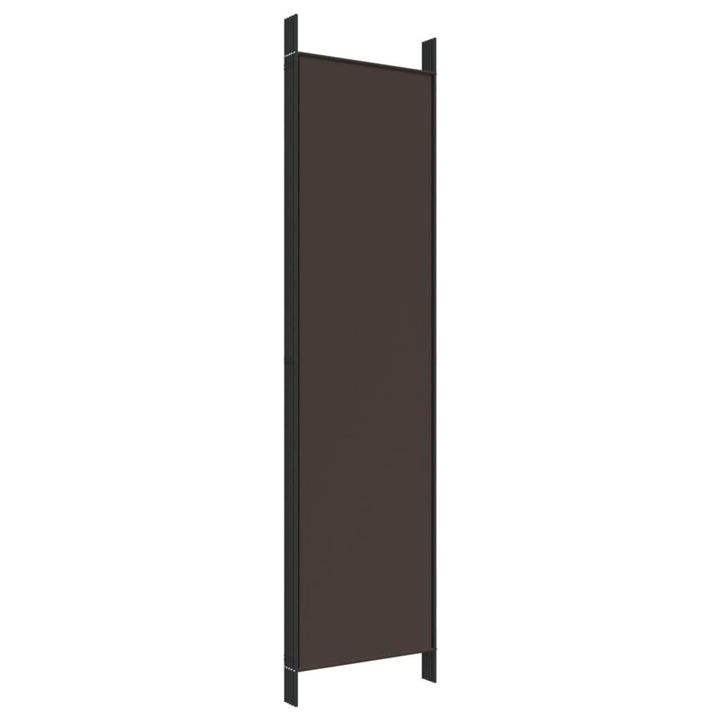 vidaXL Cloison de séparation 5 panneaux Marron 250x200 cm Tissu - 6