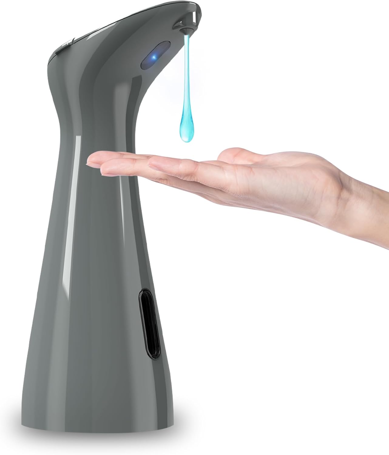 Automatyczny dozownik mydła 200 ml – bezdotykowy dozownik mydła w płynie z czujnikiem podczerwieni – do łazienki – błyszczący szary