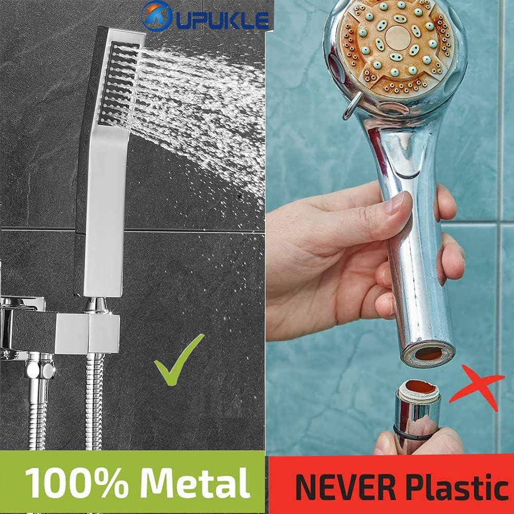 Pommeau de douche à main en laiton Pommeau Douche Anti Calcaire Économe en eau - Haute pressionstyle L argenté, finition chromée - 5