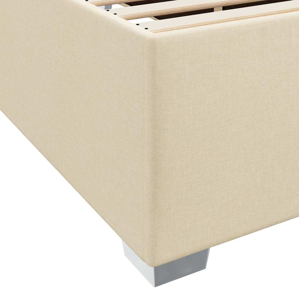 Cadre de lit avec matelas en tissu crème pour la chambre, 180 × 200 cm - 8