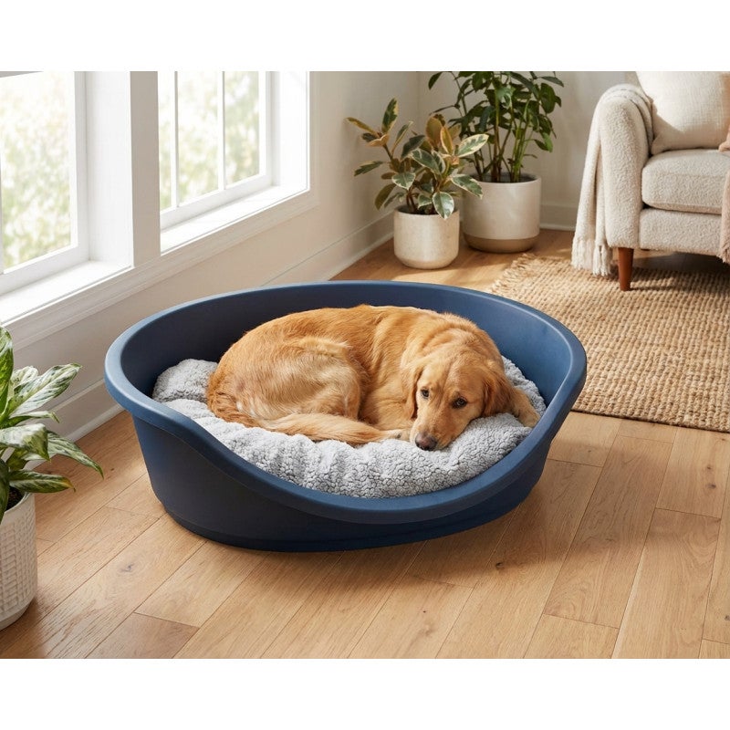 Cama de plástico para cães e gatos de médio porte 60x40x20 cm | Ideal para animais de raça média - 3