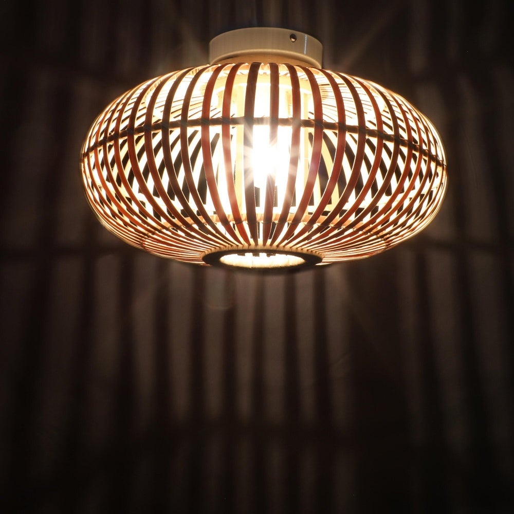 Lampada da soffitto per bagno Manila, finitura naturale, 1xE27 bambù D.38 cm, LUSSIOL - 2