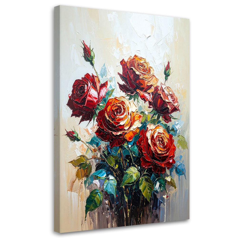 Tableau nature morte rose sur toile intissée horizontal