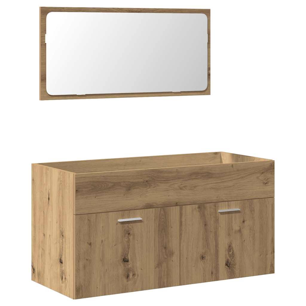 Ensemble de mobilier de salle de bain 3 pcs Bois ancien