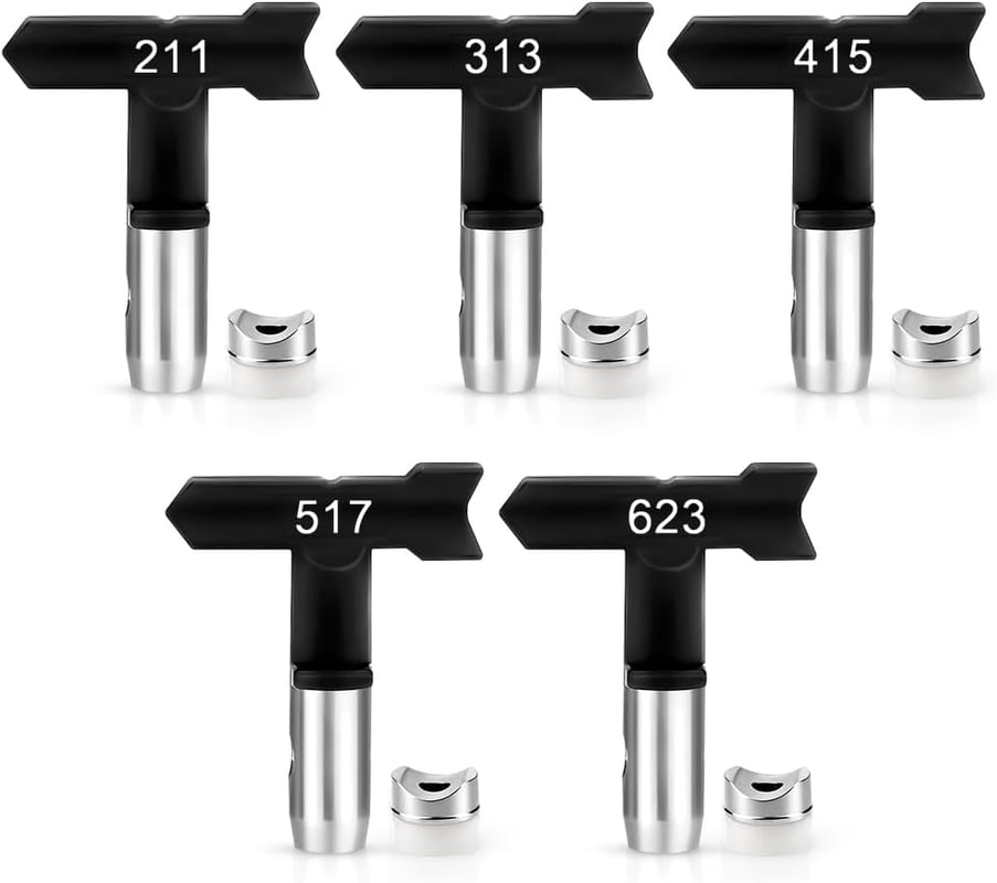 (211,313,415,517,623) 5 szt./partia Dysza do pistoletu natryskowego do farb bezpowietrznych wysokociśnieniowych, odwracalna do domów, ogrodów, ta