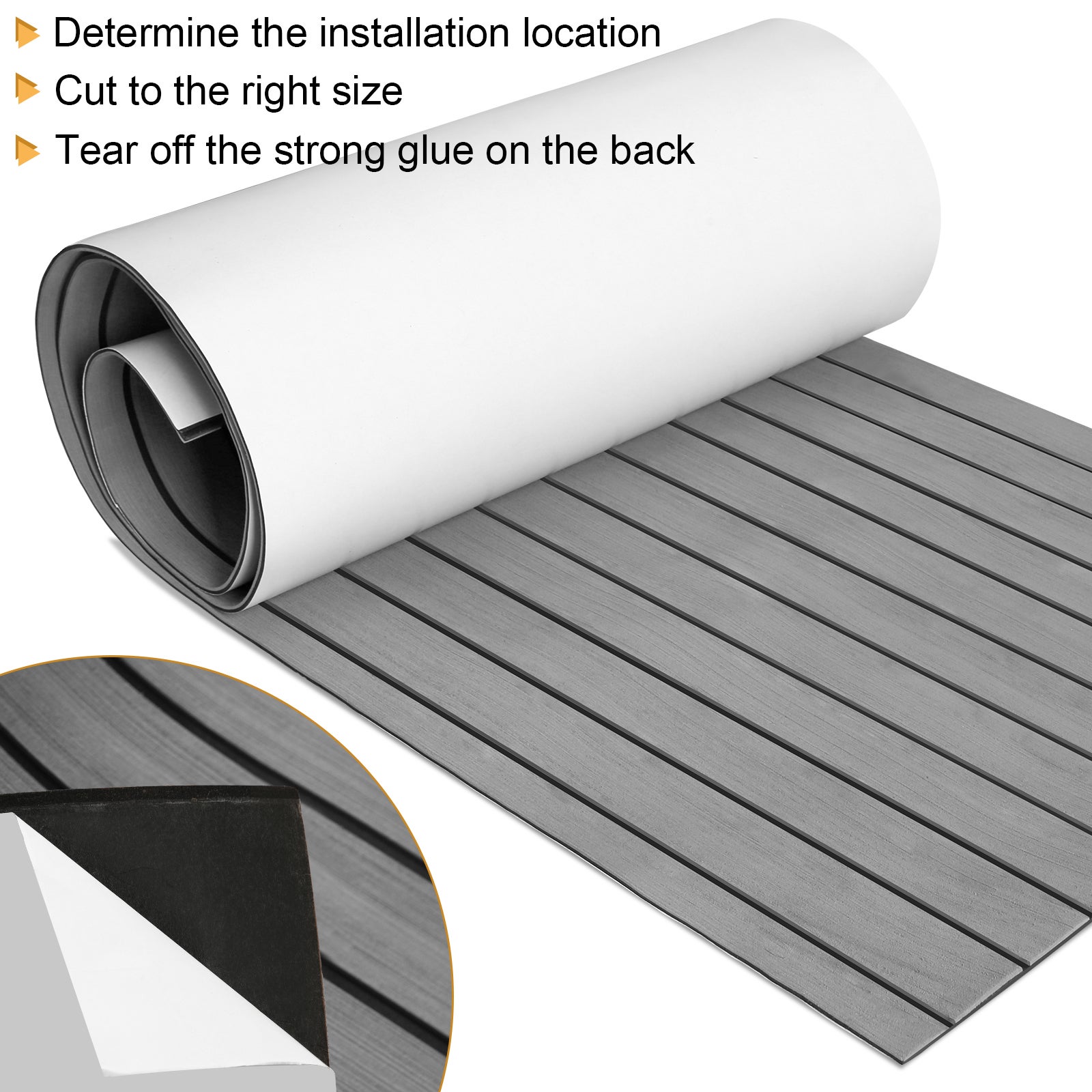 Tappeto EVA Deck Tappeto in schiuma per barca Telo in teak per barca finta 240x90cm Grigio - 7