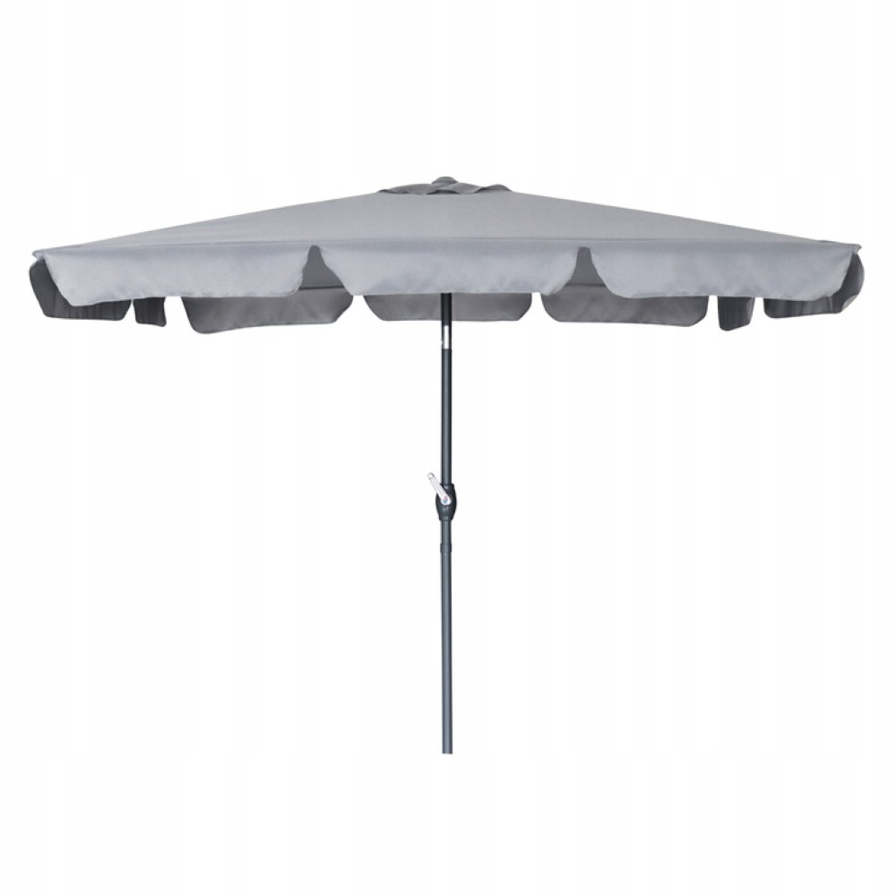 Parasol ogrodowy prostokątny regulowany pochylny składany Denver j. szary