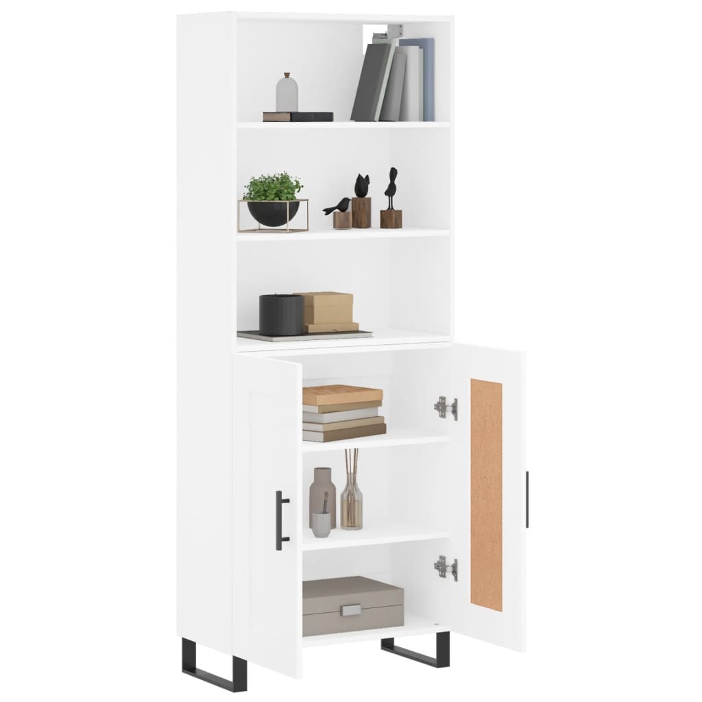 Buffet haut Blanc 69,5x34x180 Bois d'ingénierie - 3