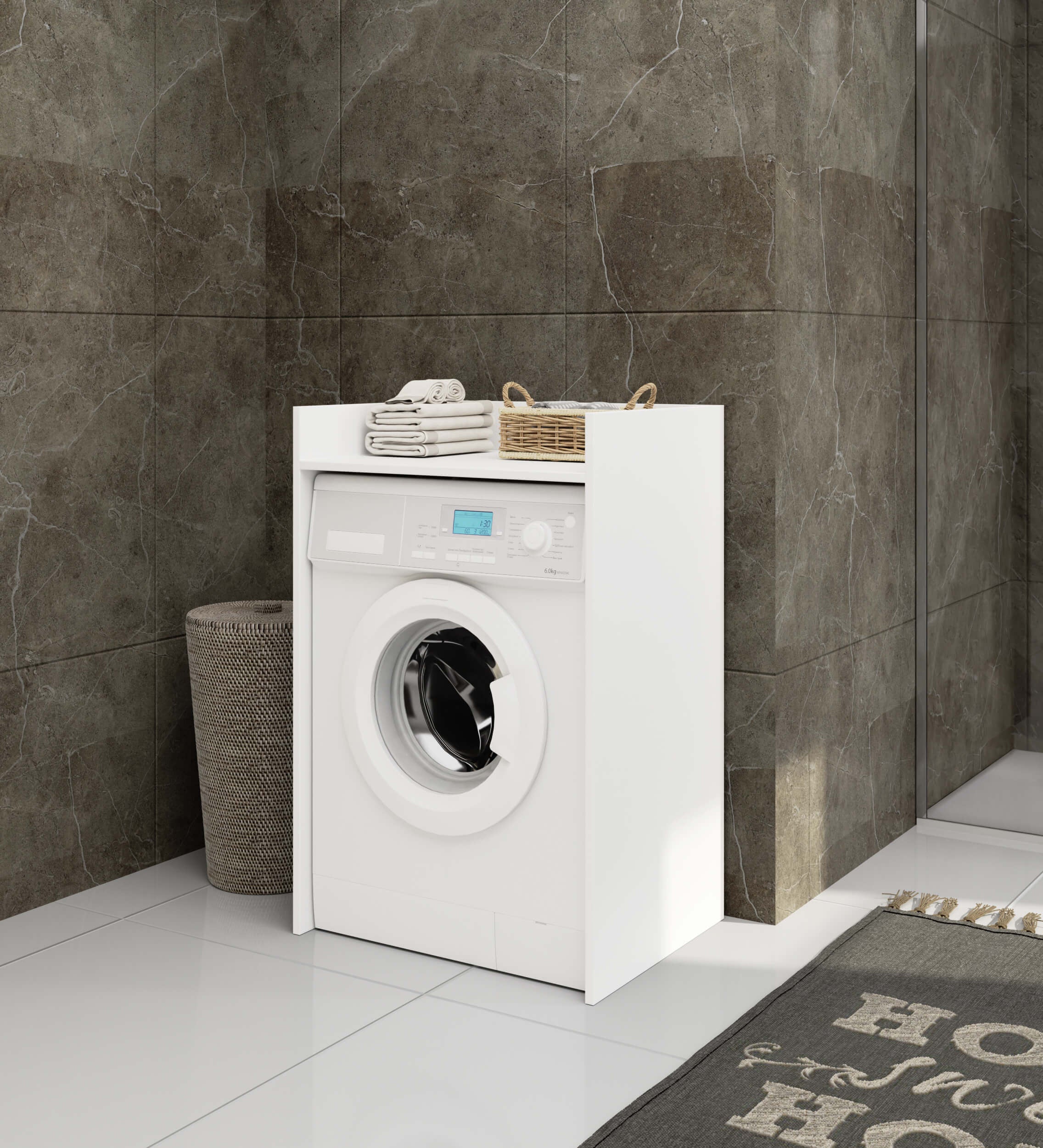 Armario para lavadora AKORD FIN Blanco 64 cm 64x50x98 cm - 4