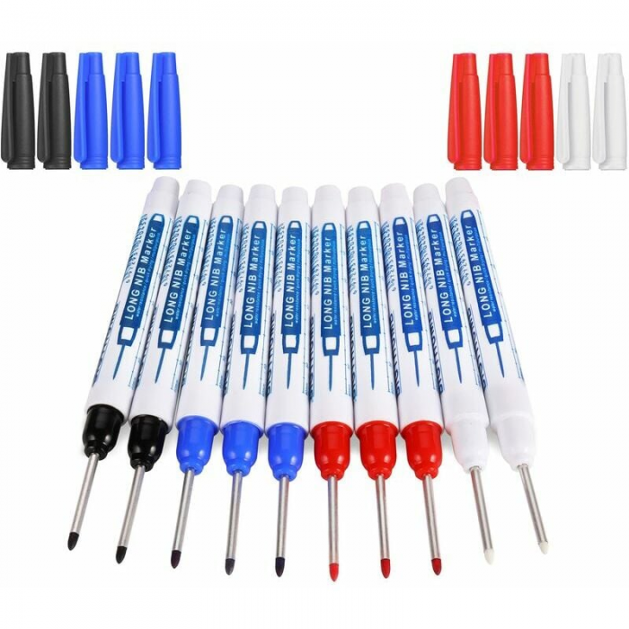 Marqueurs à tête longue pour trou profond de 45mm, stylo marqueur coloré multifonctionnel pour menuiserie mécanique  21
