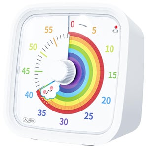 Timer Visivo Arcobaleno 60 Minuti | Silenzioso Con Allarme Regolabile E Luce Lampeggiante | Ideale Per Studio Cucina E Ufficio | Funzionamento A Ghiera | Colore Blu