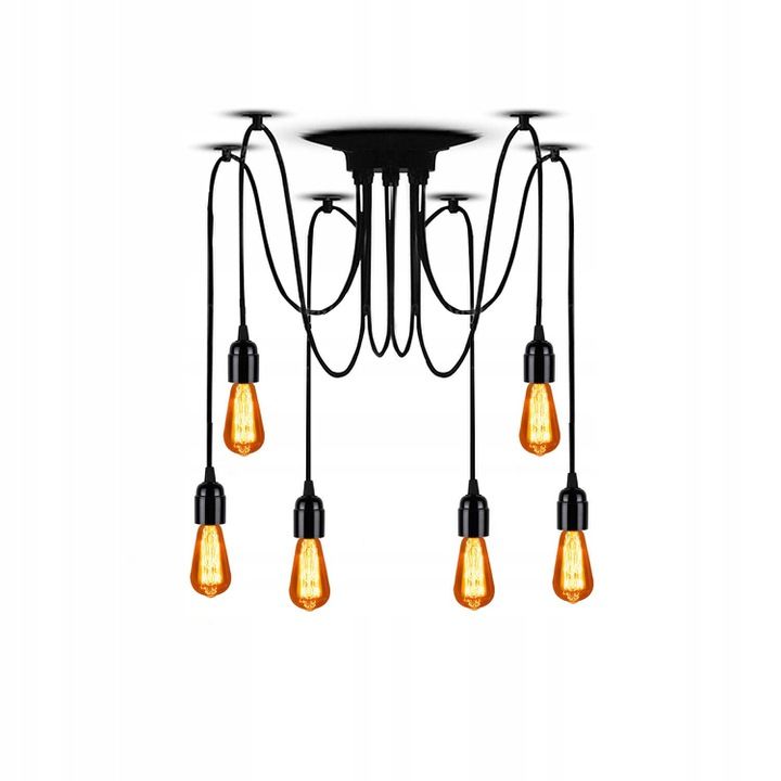 Lampa Sufitowa Wisząca Toolight Jdl-01 Spider 6 Czarny