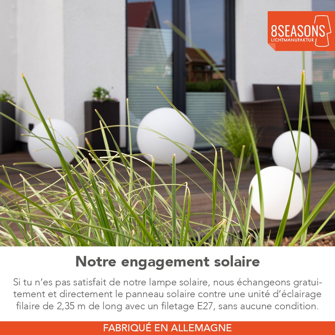 Boule lumineuse Blanc - 50cm - Lampe extérieur solaire - 8 seasons design - 9