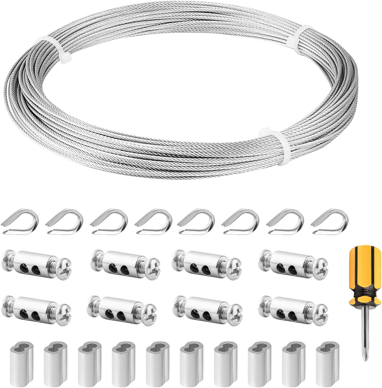 Kit Câble Tension 5m Acier Inox 304 – Tringle Rideau Invisible Réglable Pour Miroirs, Cadres, Séparation Pièces, Maison