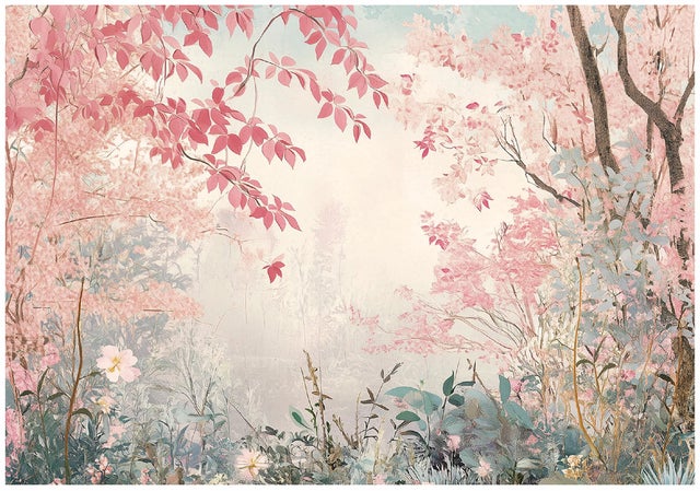 Papel pintado infantil Bosque panorámico 350x250 cm - Pegamento incluido - Habitación infantil - Papel pintado moderno XXL