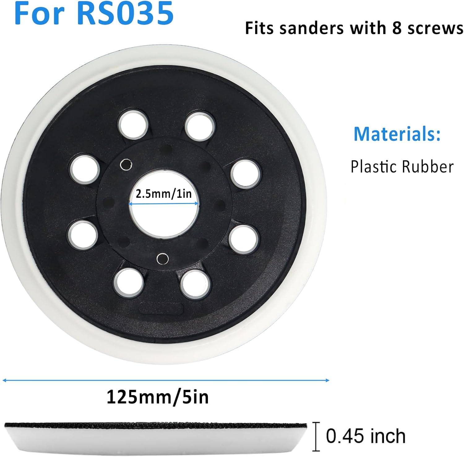 Disco De Lijado De 125 Mm Con 8 Agujeros - Compatible Con Bosch, Skil Y Otras Lijadoras, Para Pulido Rápido Y Sin Polvo