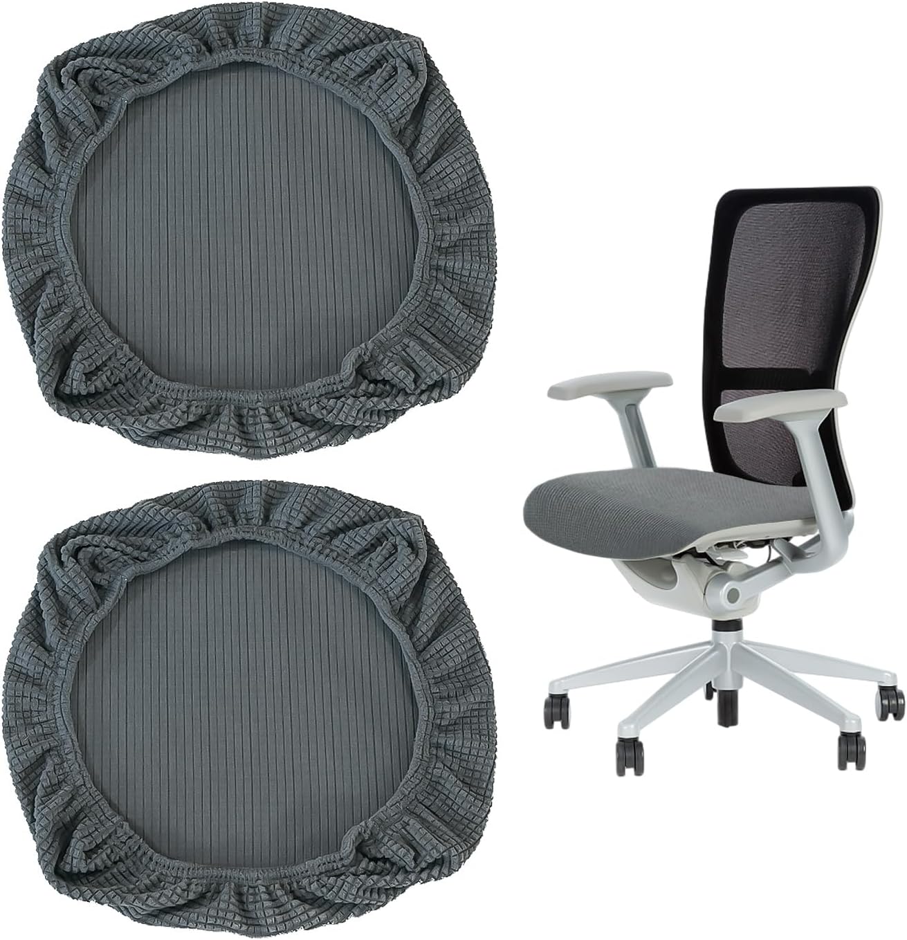 Zestaw 2 pokrowców na poduszki siedziska w kratkę, elastyczny pokrowiec na krzesło, nadający się do prania, indywidualny pokrowiec na poduszkę siedzi