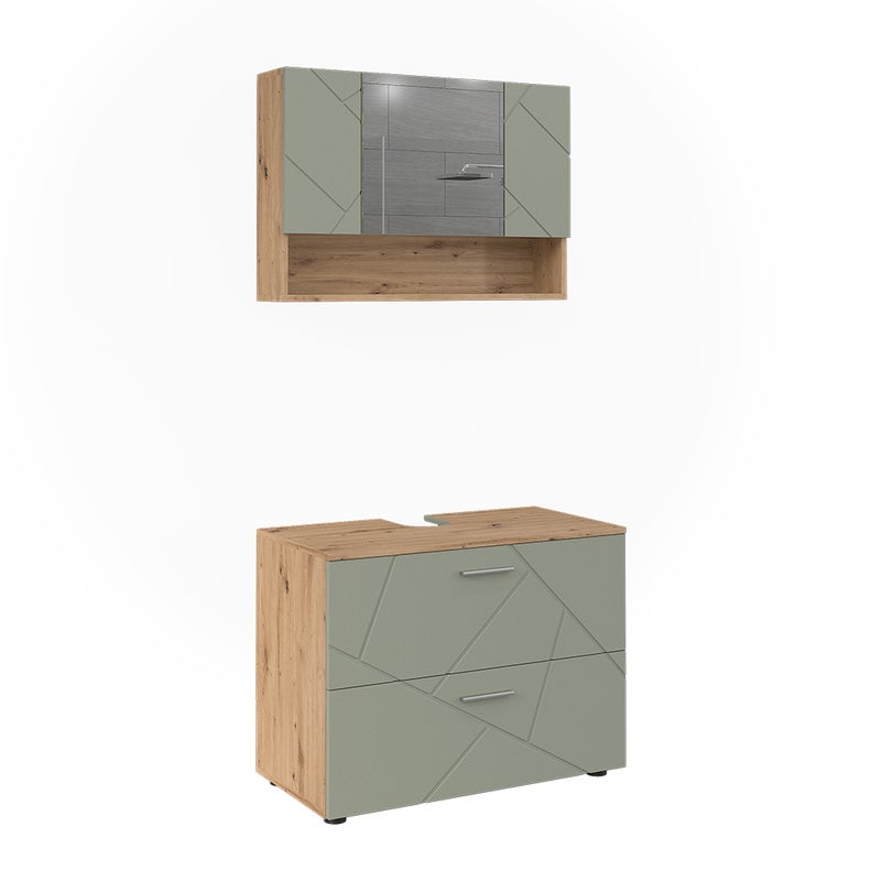 Vicco Zestaw mebli łazienkowych Irma, Szałwia zielona, 2 części