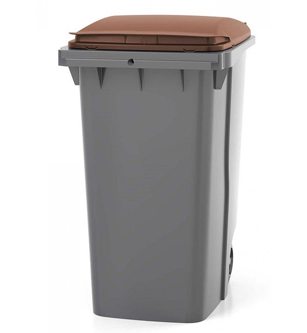 Contenitore per rifiuti da 360 litri con maniglia frontale - coperchio verde cachi - 620 x 850 x 1095 mm - 210006GAGA/VK - 6