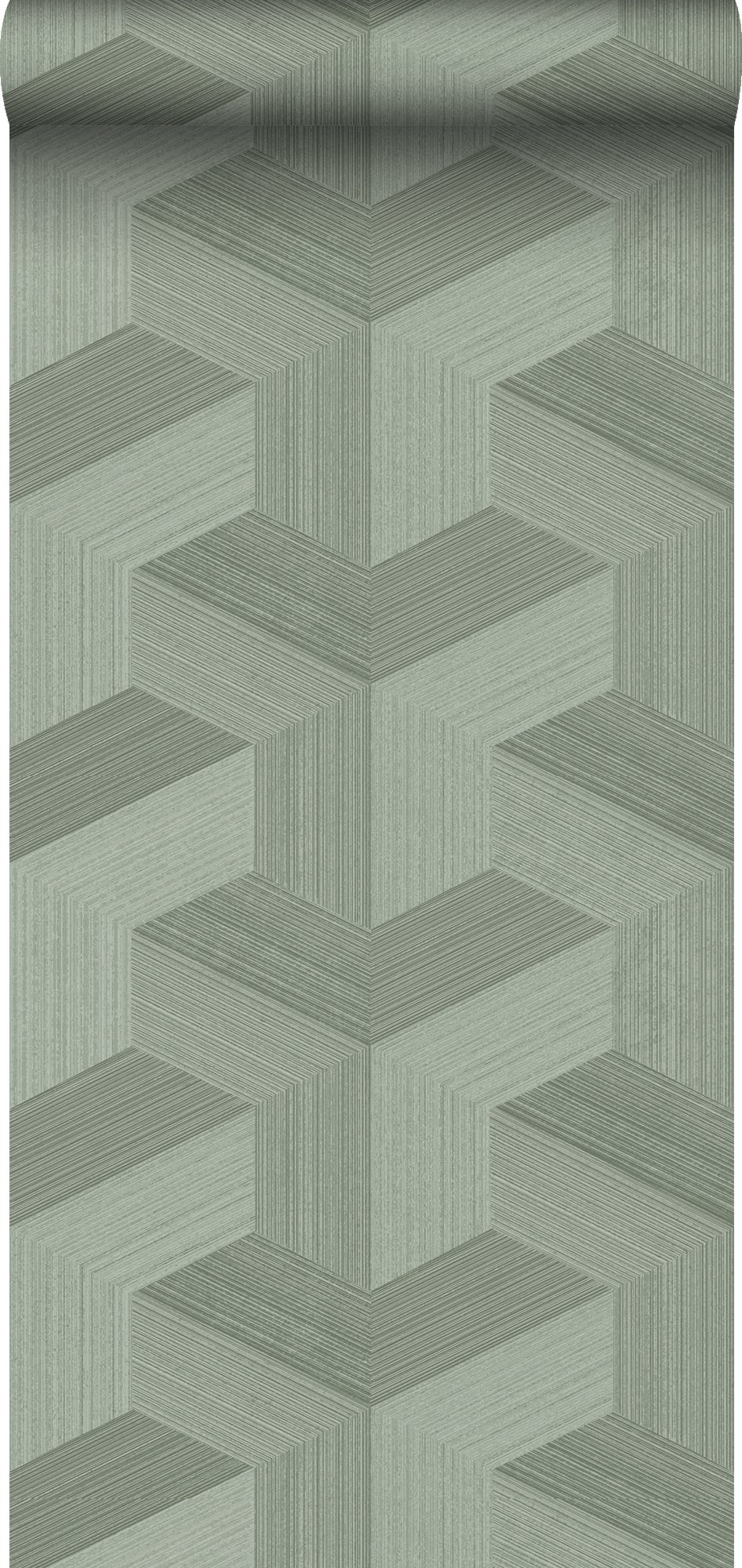 Papel pintado 3d gráfico verde grisáceo - 0.53 x 10.05 m - origin wallcoverings