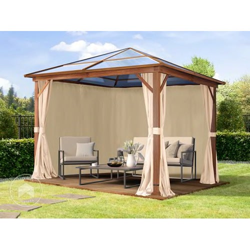 Gazebo da giardino Hardtop Forest Deluxe crema, 3x3 m, look