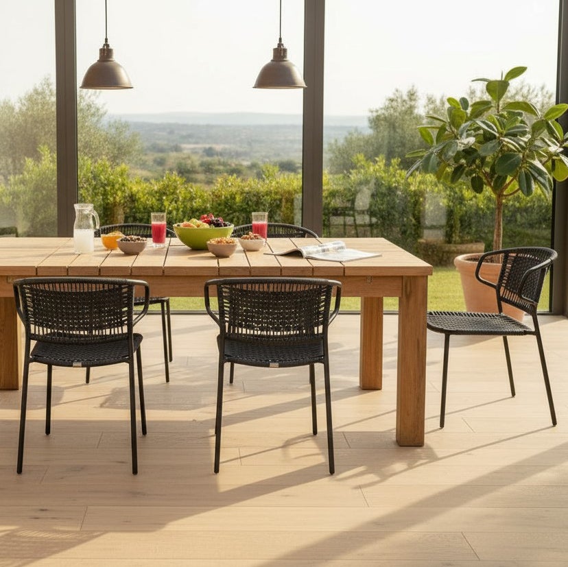 Chaise de jardin sans coussin Flores en Métal Noir - 6