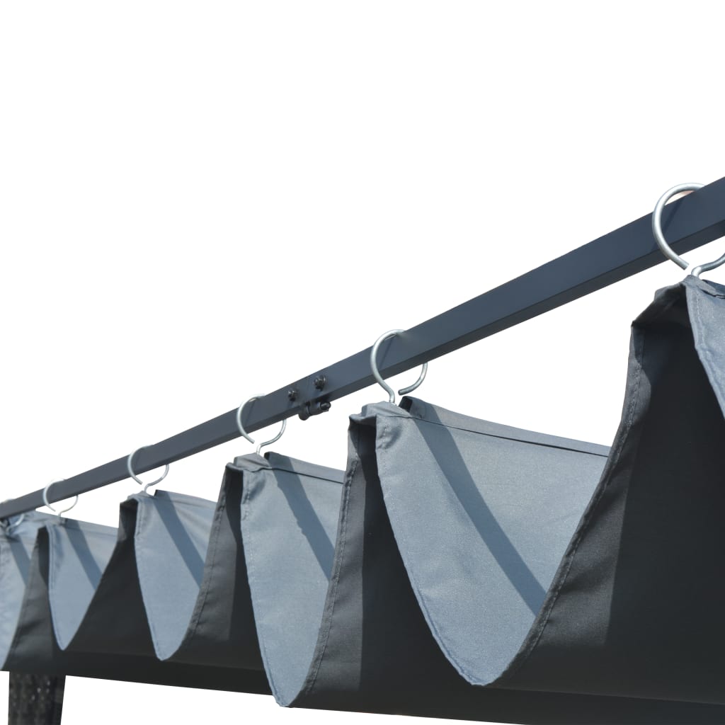 Maison Exclusive - Gazebo con Tetto in Polyrattan 300x300x220cm Grigio e Crema - 3