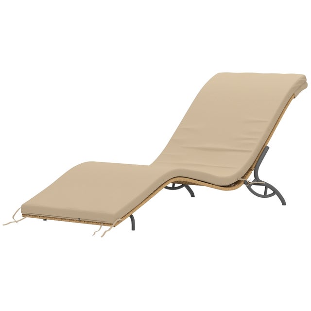 Chaise longue polyrotin imperméable,résistante UV avec coussins,mobilier jardin confortable extérieur,166x63x76 cm,finition beige.